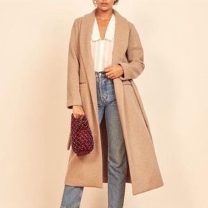 Reformation Greenwich Coat in Oatmeal